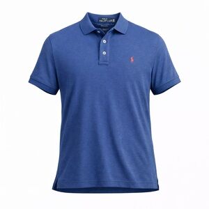Polo Ralph Lauren Men’s Classic Mid Blue Custom Slim Fit Polo Shirt Red Logo XL